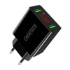 Choetech dual-port wall charger with digital display 11W 2 x USB-A EU plug black (C0028)