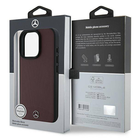 Mercedes nakładka do iPhone 16 Pro Max 6,9&quot; MEHMP16X23RBARR Hardcase Textured And Plain Leather MagSafe czerwona