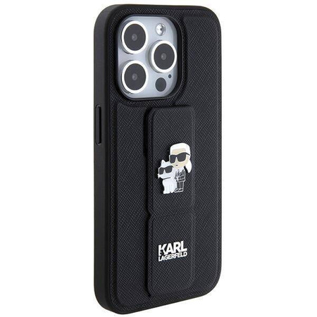 Karl Lagerfeld nakładka do iPhone 14 Pro 6,1&quot; KLHCP14LGSAKCPK HC GRIPSTAND SAFFIANO KC PINS czarna