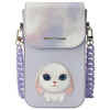 Nimmy Zestaw 3w1 torebka na telefon +     portfel + etui na lokalizator fioletowy/purple Big Eyed Pet 2.0 Rabbit