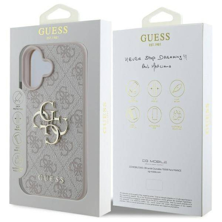 Guess nakładka 4G Big Logo do iPhone 16 Plus 6,7" GUHCP16M4GMGPI różowa