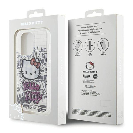 Hello Kitty IML Kitty On Bricks Graffiti Hülle für iPhone 15 Pro Max – weiß