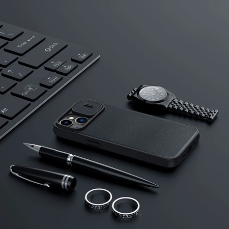 Nillkin Qin Leder Pro Hülle iPhone 14 Plus Kamerahülle Holsterhülle Klapphülle Grün