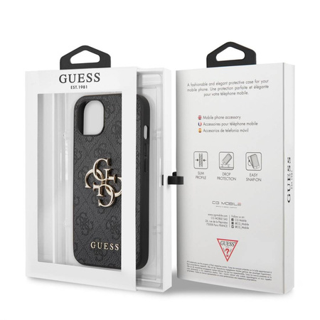 Oryginalne Etui IPHONE 13 6,1" Guess Hardcase 4G Big Metal Logo GUHCP13M4GMGGR szare