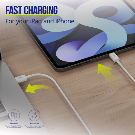 Allity kabel AUC-03 USB-C - Lightning 2,0 m 27W biały