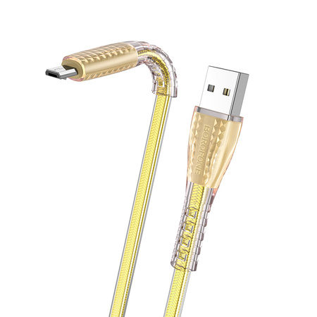 Borofone Kabel BU31 Clear Shadow Jelly - USB na Micro USB - 2,4A 1 metr złoty