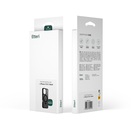 Nakładka Etteri Matt Mag Ring do iPhone 17 Pro Max czarna