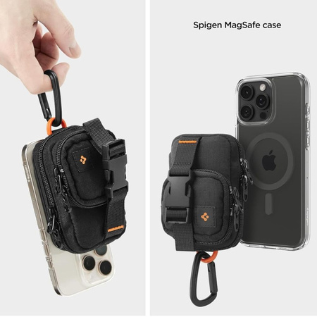 SPIGEN SNAP ZIP MAGSAFE POUCH BLACK