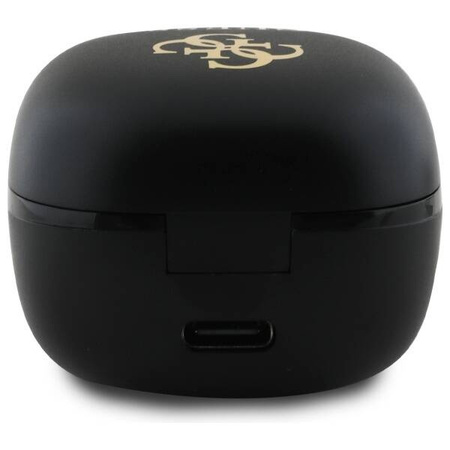 Oryginalne Słuchawki Bluetooth TWS GUESS Iridescent 4G Printed - GUTWSJ144ESK + stacja dokująca czarne