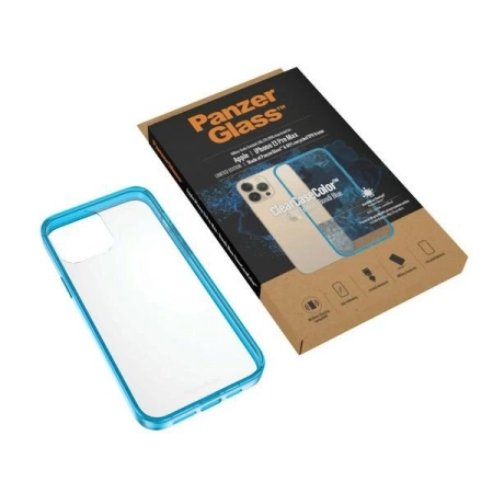 PanzerGlass ClearCase Antibacterial Military Grade Certified Case for iPhone 13 Pro Max - Transparent Blue