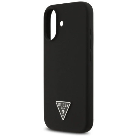Guess Silikon Triangle Logo MagSafe Hülle für iPhone 17 - Schwarz