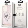Karl Lagerfeld KLHMP15XHMRSCHP iPhone 15 Pro Max 6,7&quot; rosa/rosa Hardcase Ringständer Choupette Head MagSafe