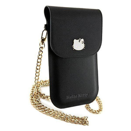 Hello Kitty Leather Metal Logo Chain bag - black