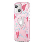 Kingxbar Heart Star Series case for iPhone 14 Plus pink heart case
