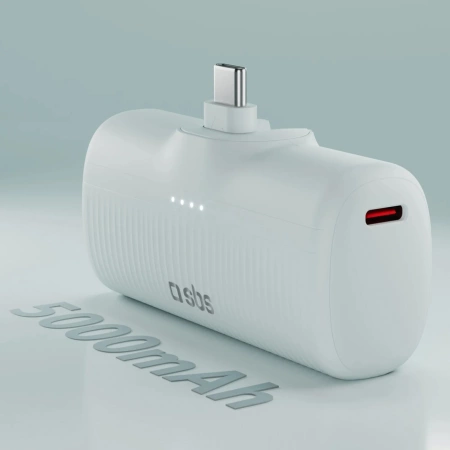 Powerbank SBS EcoPower 5000 mAh 10W z wbudowanym portem USB-C - szary