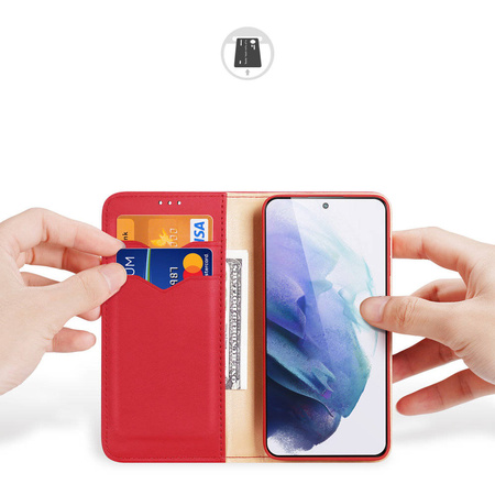 Dux Ducis Hivo Genuine Leather Bookcase type case for Samsung Galaxy S22+ (S22 Plus) red