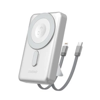 Powerbank Dudao K29 10000mAh PD 20W z MagSafe z metalową obudową, podstawką i wbudowanymi kablami USB-C/Lightning - srebrny