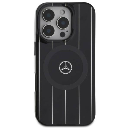 Mercedes nakładka do iPhone 16 Pro 6,3" MEHMP16L23HRSK Hardcase MB Double Layer Crossed Lines MagSafe czarna