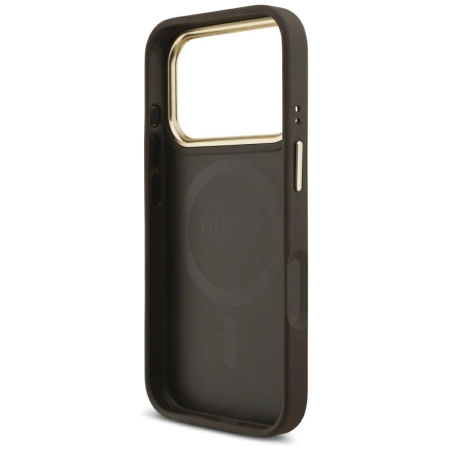 Guess 4G Hülle mit Magsafe Wallet für iPhone 17 Pro - Braun