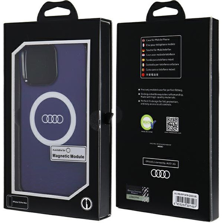 Audi IML Big Logo MagSafe Case iPhone 15 Pro Max 6.7" niebieski/navy blue hardcase AU-IMLMIP15PM-Q5/D2-BE