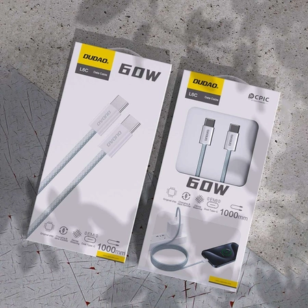 Dudao L6C PD 60W USB-C - USB-C cable 1m - white
