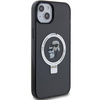 Original Handyhülle IPHONE 13 / 14 / 15 Karl Lagerfeld Hardcase Ring Stand Karl&Choupettte MagSafe (KLHMP14SHMRSKCK) schwarz