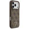 Guess Leather 4G Triangle Strass MagSafe Case für iPhone 17 Pro - Braun
