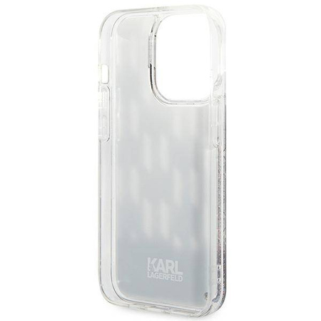 Oryginalne Etui IPHONE 14 PRO Karl Lagerfeld Hardcase Liquid Glitter Monogram (KLHCP14LLMNMK) czarne