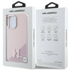 Original Handyhülle IPHONE 16 Karl Lagerfeld Hardcase Silicone Shadow Metal Initial MagSafe (KLHMP16SSCMKMPCP) rosa