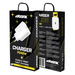 MOONX wall charger MC08 PD 45W 1xUSB-C White