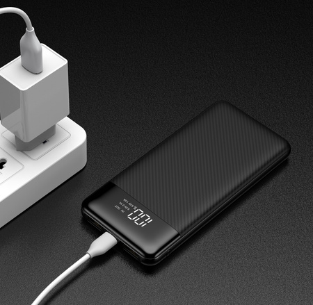 Bateria zewnętrzna (Powerbank) VEGER L11 - 10 000mAh LCD czarny (W1087)