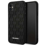 Original Handyhülle IPHONE 11 Karl Lagerfeld Hardcase 3D Monogram (KLHCN61RUPKLPK) schwarz