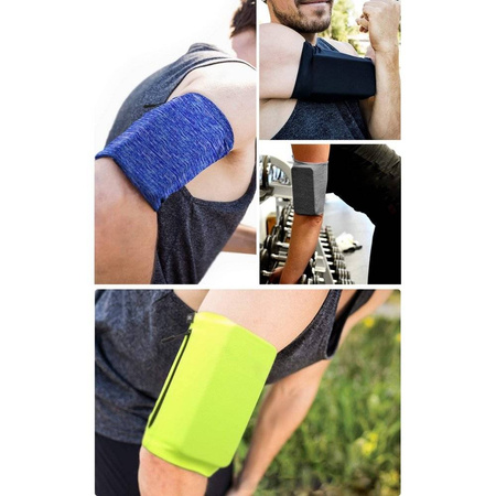 Elastic fabric armband XL fitness running armband blue