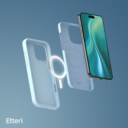 Nakładka Etteri Silicone Mag do iPhone 16 Pro 6,3" jasnoniebieska