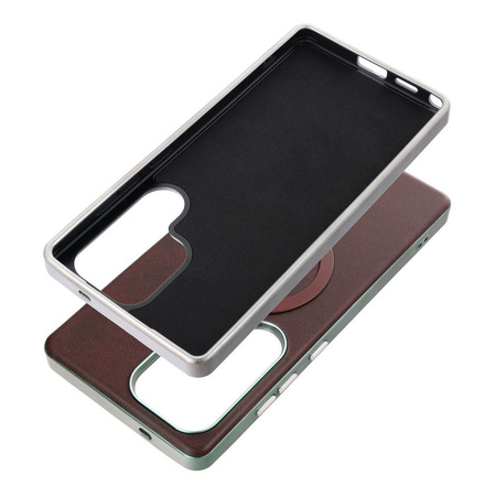 Futerał GENTLEMAN MAG COVER kompatybilny z MagSafe do SAMSUNG S25 brązowy
