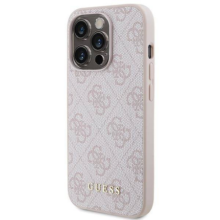 Etui Guess 4G Metal Gold Logo na iPhone 15 Pro - różowe