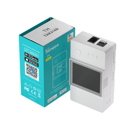 Sonoff TH Elite Wi-Fi Relais mit Feuchtigkeits- und Temperaturmessfunktion 20A RJ9 4P4C weiß (THR320D)