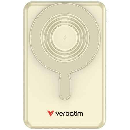 Powerbank Verbatim Charge n Go 10000mAh  z podstawką Magnetic Wireless wyświetlacz TFT 2xkabel USB-C złoty 32274
