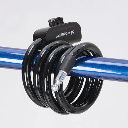 Wozinsky WPB-01R Portable Bike Lock with Anti-Theft Cable and 2 Keys for Electric Bikes and Motorcycles - Black