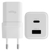 Allity ładowarka sieciowa GaN PD QC ATC-01-20WAC 1x USB-C 1x USB-A 20W biała