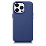 iCarer Case Leather Genuine Leather Case Cover for iPhone 14 Pro Blue (WMI14220706-BU) (MagSafe Compatible)