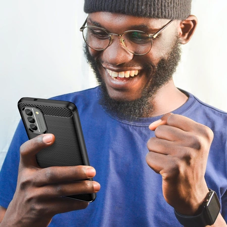 Carbon Case Cover für Nokia G400 flexibles Silikon Carbon Cover schwarz