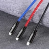Baseus Three Primary Colors kabel 3w1 USB - micro USB / Lightning / USB-C w nylonowym oplocie 3.5A 1,2M czarny (CAMLT-BSY01)