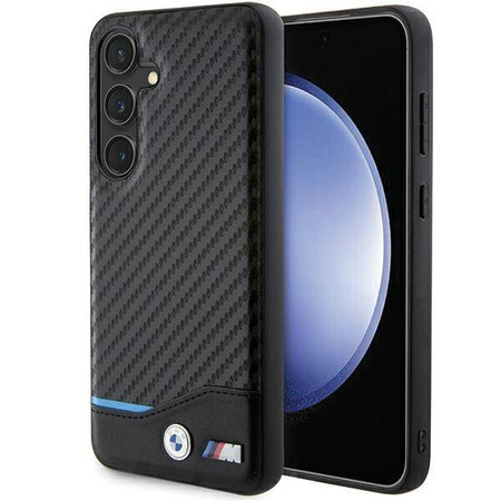 Etui BMW Leather Carbon na Samsung Galaxy S24 - czarne