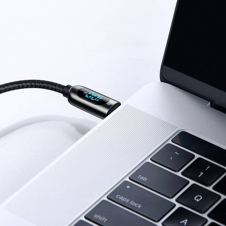 Baseus USB Type C - USB Type C cable 100W (20V / 5A) Power Delivery with display screen power meter 2m black (CATSK-C01)