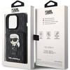 Karl Lagerfeld nakładka do iPhone 15 Pro 6,1&quot; KLHCP15LSAKKNSCK czarna hardcase Saffiano Cardslots and Stand Monogram Ikonik Patch