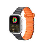 Dux Ducis Strap (Armor Version) Armband für Apple Watch Ultra, SE, 8, 7, 6, 5, 4, 3, 2, 1 (49, 45, 44, 42 mm) Silikon Magnetband Armband Schwarz Orange