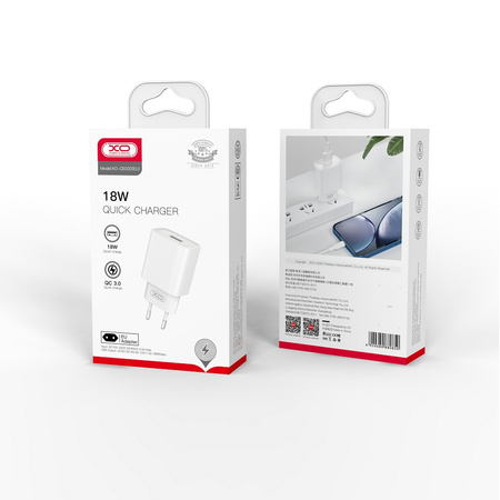XO ŁAD SIEC CE02D QC 3.0 18W 1xUSB BIAŁA
