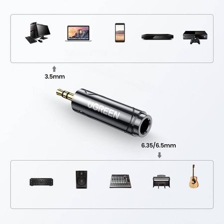 Ugreen audio-Adapter von 3,5 mm (Stecker) auf 6,35 mm Miniklinke (Buchse) grau (AV168)