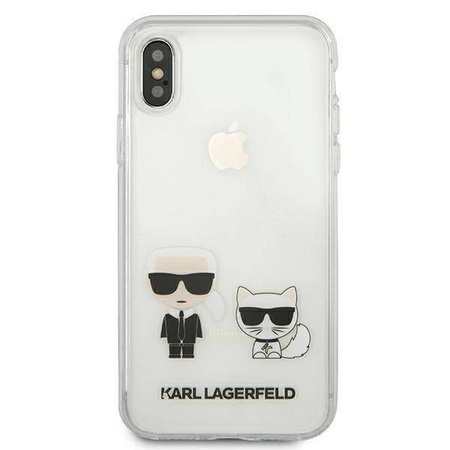 Original Handyhülle IPHONE XS MAX Karl Lagerfeld Hardcase Karl&Choupette (KLHCI65CKTR) transparent